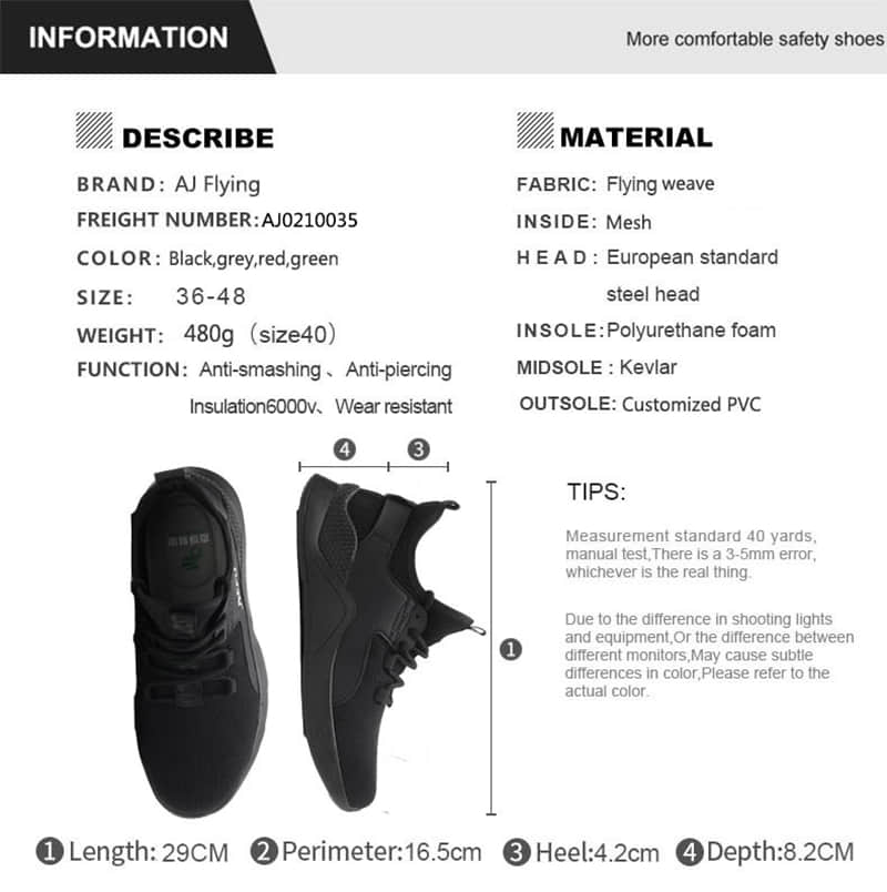 mesh work toe Safety Shoes