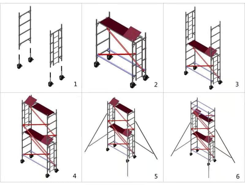 Aluminum Mobile Ladder Scaffolding