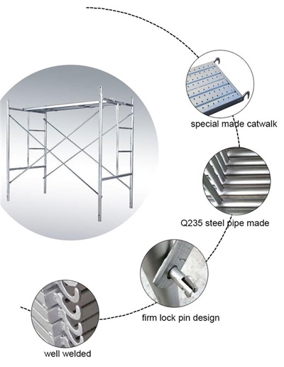 Estructura de escalera de acero para andamios